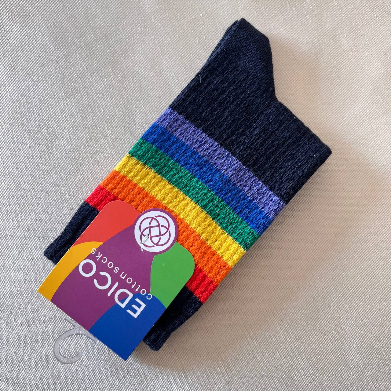 جوراب ادیکو ساق بلند رنگینکمانی